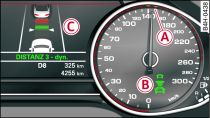 Instrument cluster display: adaptive cruise control